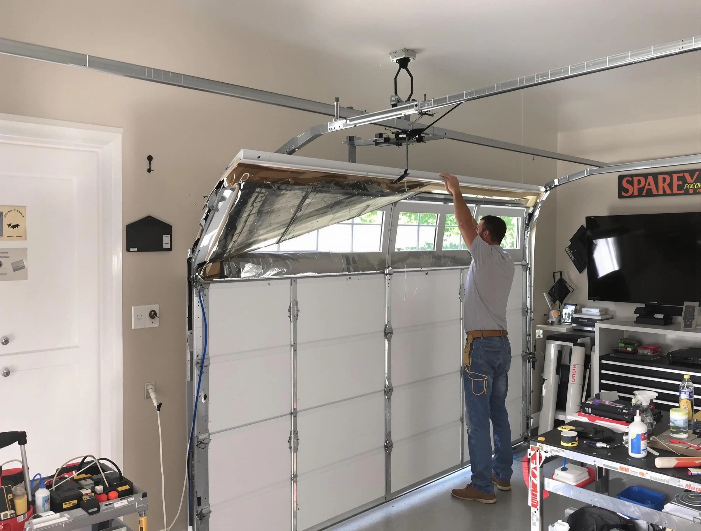 Garage door section replacement by Swissvale Garage Door Repair in Swissvale