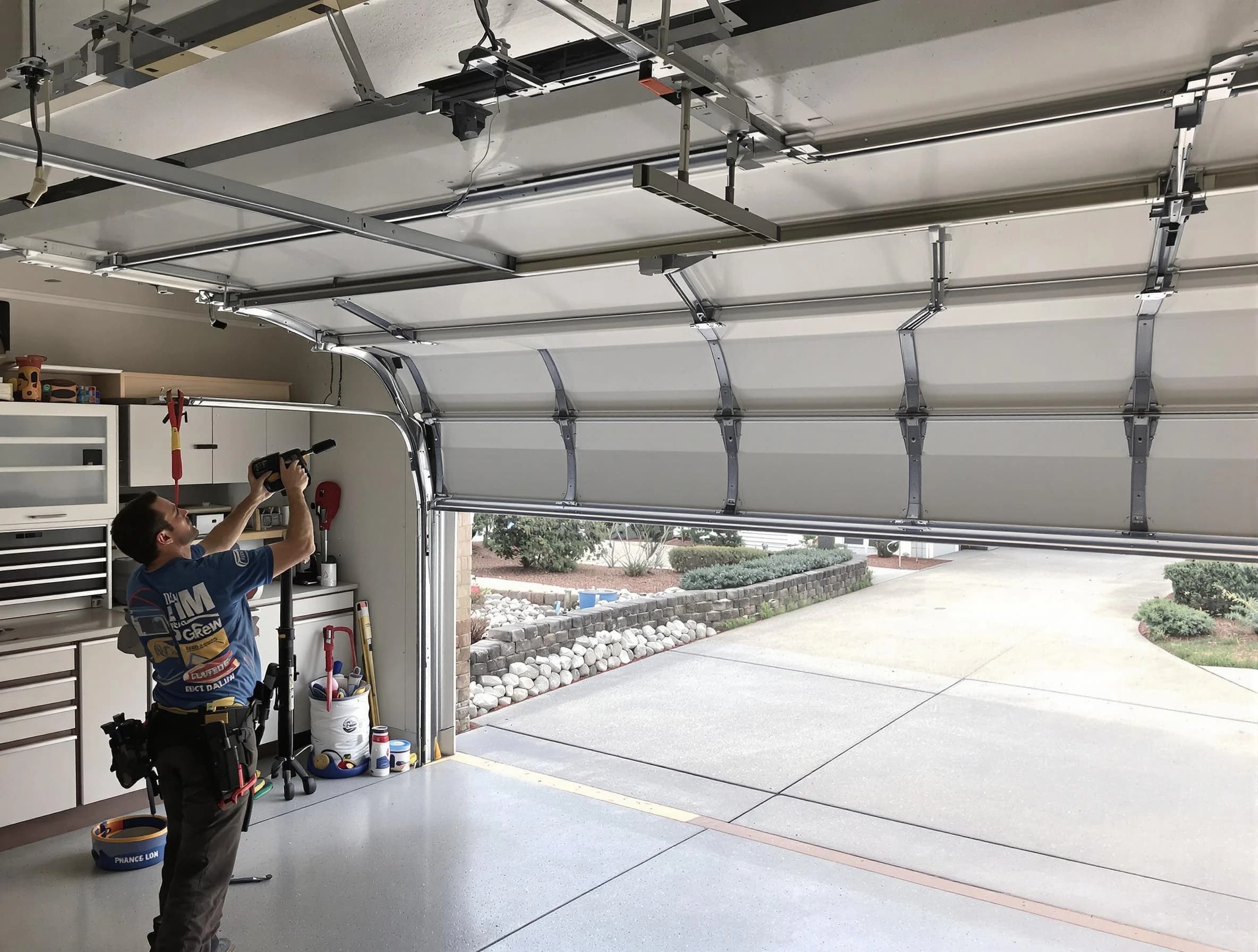 Garage door track repair service by Swissvale Garage Door Repair in Swissvale