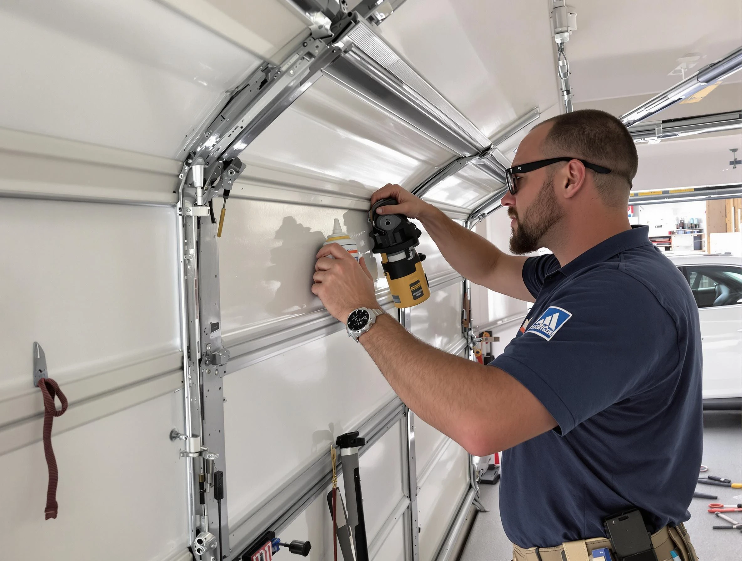 Swissvale Garage Door Repair technician performing comprehensive noise reduction service in Swissvale