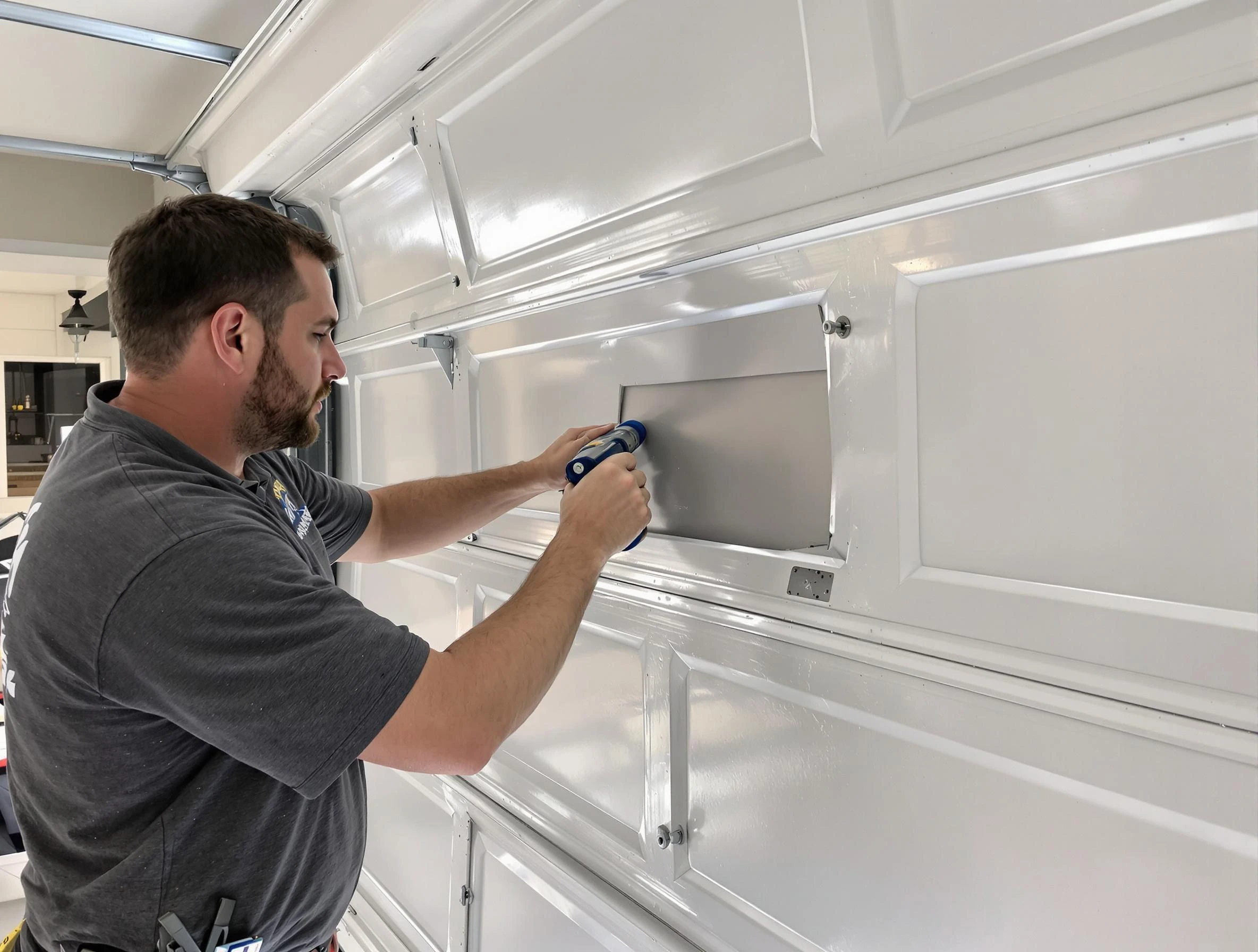 Garage door panel repair by Swissvale Garage Door Repair in Swissvale
