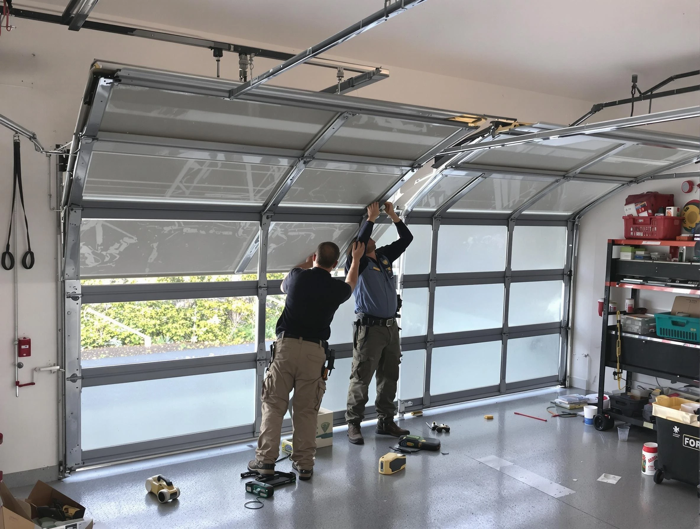 Swissvale Garage Door Repair expert performing precise panel replacement on Swissvale garage door