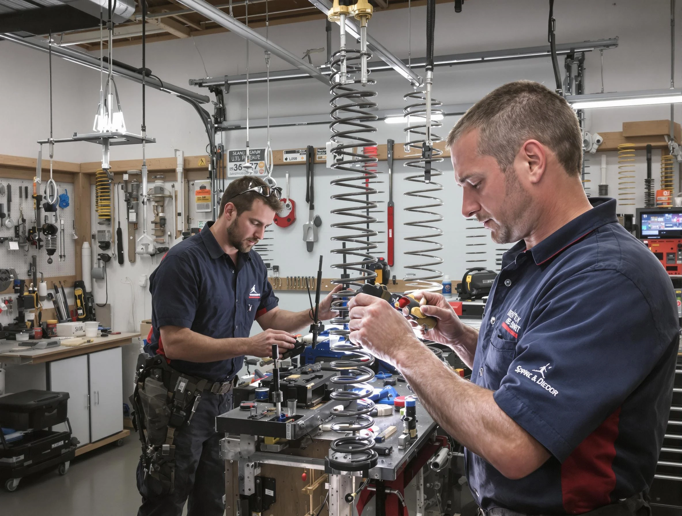 Garage door spring repair service by Swissvale Garage Door Repair in Swissvale